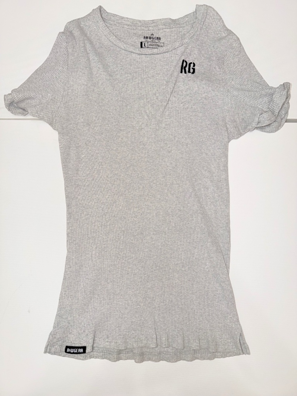 RawGear RG Ribbed Muscle Fit T-Shirt Gray Men’s Large